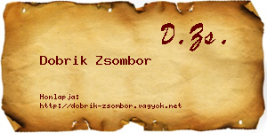 Dobrik Zsombor névjegykártya